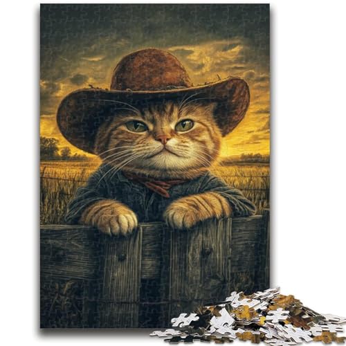 Bauernhofkatze, 1000-teiliges Puzzle für Erwachsene und Jugendliche, anspruchsvolles Spiel und Lernspiel für die ganze Familie zum Geburtstag, Weihnachten, 26x38cm von ZKYUBEK