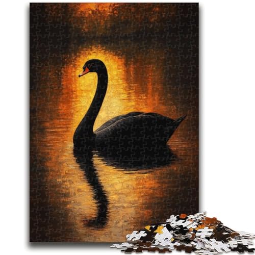 Black Swan 1000-teiliges Puzzle, anspruchsvolles Spiel und Familienspiel mit passendem Poster und Quizblatt, 26x38cm von ZKYUBEK