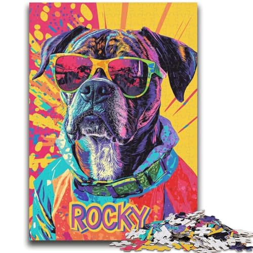 Boxer-Hunde-Puzzle für Erwachsene, 1000-teiliges Puzzle, Kunst, interessante Wunschliste zur Stressreduzierung mit Weihnachtsmann, für Alter 14, 26x38cm Boxer-Hunde-Puzzle für Erwachsene, 1000-teiliges Puzzle, Kunst, interessante Wunschliste zur Stressreduzierung mit Weihnachtsmann, für Alter 14, 26x38cm von ZKYUBEK