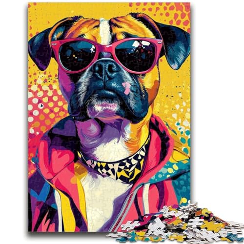 Boxerhund-Puzzle, 1000 Teile, für Erwachsene und Jugendliche, anspruchsvolles Spiel und Familienspiel, Eltern-Kind-Interaktion, 26x38cm von ZKYUBEK