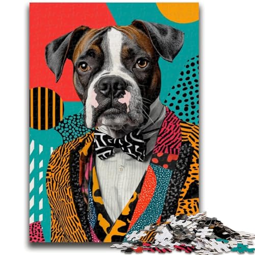 Boxerhund-Puzzle, 1000 Teile, für Erwachsene und Jugendliche, anspruchsvolles Spiel und Lernspiel für die ganze Familie zum Geburtstag, Weihnachten, 50x75cm von ZKYUBEK