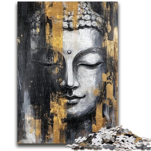 Buddha-Ölgemälde-Puzzle 1000 Teile für Teenager, Herausforderung der Gehirnintelligenz, süchtig machendes Spielzeug, Geburtstagsgeschenke für Kinder ab 14 Jahren, 50x75cm von ZKYUBEK
