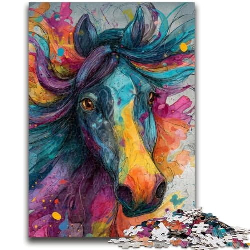 Bunte Pferdepuzzles für Erwachsene und Teenager, 1000 Teile, pädagogisches Spielzeug zum Stressabbau, ganze Familie, 26x38cm Bunte Pferdepuzzles für Erwachsene und Teenager, 1000 Teile, pädagogisches Spielzeug zum Stressabbau, ganze Familie, 26x38cm von ZKYUBEK