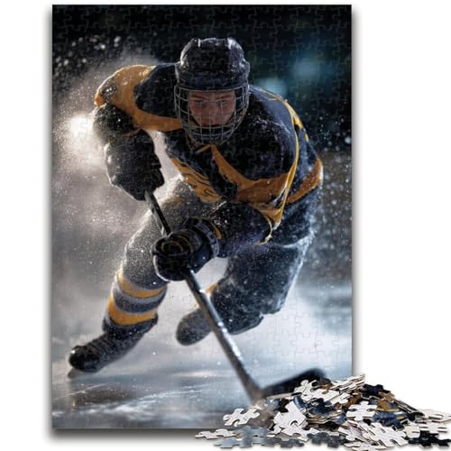 Eishockeyspieler-Puzzle, 1000 Teile, anspruchsvolles Spiel und Familienspiel mit passendem Poster und Quizblatt, 26x38cm von ZKYUBEK