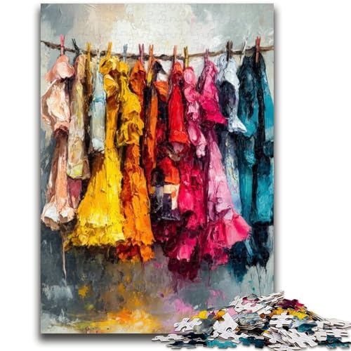 Fantasy Clothes 1000-teiliges Puzzle, anspruchsvolles Spiel und Familienspiel mit passendem Poster und Quizblatt, 26x38cm von ZKYUBEK