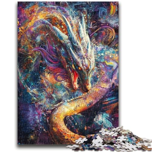 Fantasy-Drachen-Puzzle für Teenager, 1000 Teile, für Alter 14+, lustige Spiele, lustige Aktivitäten zu Hause, Geburtstagsgeschenke, Reisegeschenke, 26x38cm von ZKYUBEK