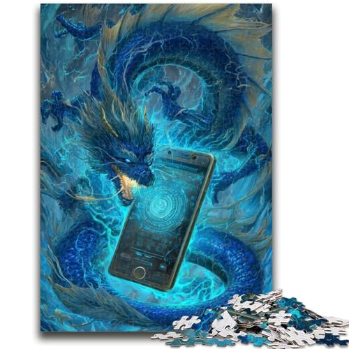Fantasy Dragon 1000-teiliges Puzzle für Erwachsene und Jugendliche, anspruchsvolles Spiel und Familienspiel, Geburtstagsgeschenk, Geschenke, Wandkunst, 50x75cm von ZKYUBEK