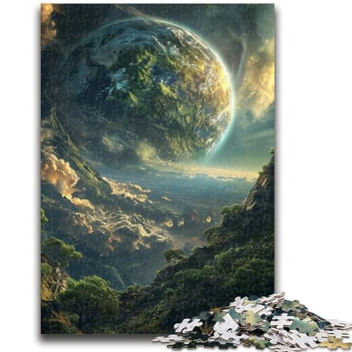 Fantasy Earth 1000-teiliges Puzzle, anspruchsvolles Spiel und Familienspiel mit passendem Poster und Quizblatt, 26x38cm von ZKYUBEK