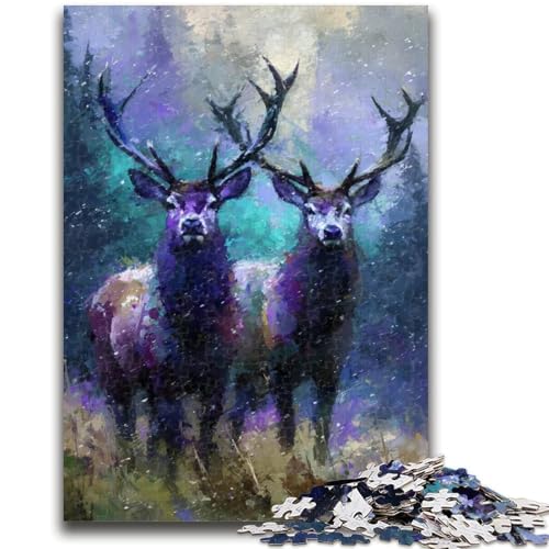 Fantasy-Hirsch-Puzzle für Teenager, 1000 Teile, anspruchsvolles Spiel und Lernspiel für die ganze Familie zum Geburtstag, Weihnachten, 50x75cm von ZKYUBEK
