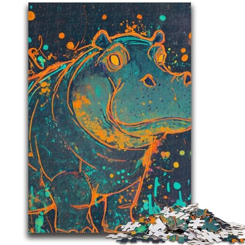 Fantasy-Nilpferd-Puzzle für Teenager, 1000 Teile, anspruchsvolles Spiel und Lernspiel für die ganze Familie zum Geburtstag, Weihnachten, 26x38cm von ZKYUBEK