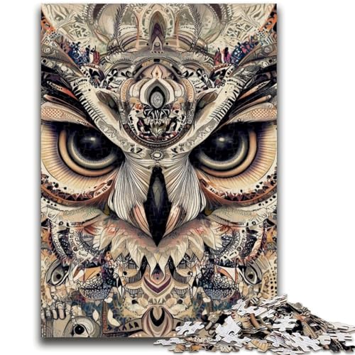 Fantasy Owl 1000-teiliges Puzzle für Erwachsene und Jugendliche, anspruchsvolles Spiel und Lernspiel für die ganze Familie zum Geburtstag, Weihnachten, 26x38cm von ZKYUBEK