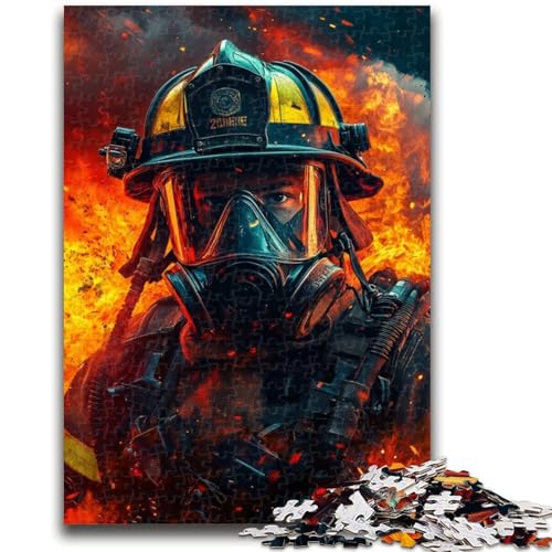 Feuerwehrmann-Kunstpuzzle 1000 Teile für Erwachsene, Spielzeug, Lernspiele, Stressabbau, Wichtelgeschenke für Kinder ab 14 Jahren, 50x75cm von ZKYUBEK