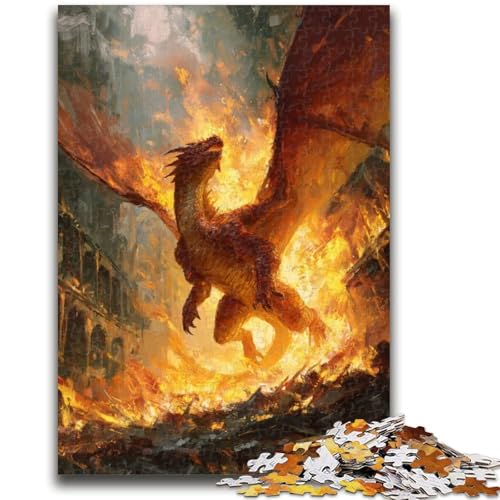 Flammendrache-Puzzle mit 1000 Teilen, anspruchsvolles Spiel und Familienspiel mit passendem Poster und Quizblatt, 50x75cm Flammendrache-Puzzle mit 1000 Teilen, anspruchsvolles Spiel und Familienspiel mit passendem Poster und Quizblatt, 50x75cm von ZKYUBEK