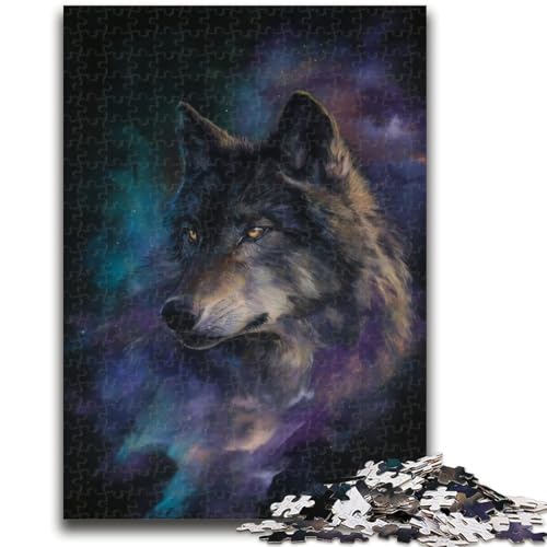 Galaxy Wolf 1000-teiliges Puzzle für Erwachsene und Jugendliche, anspruchsvolles Spiel und Lernspiel für die ganze Familie zum Geburtstag, Weihnachten, 26x38cm von ZKYUBEK