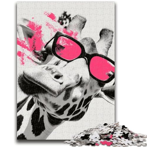 Giraffe mit Brille, Puzzle, 1000 Teile, für Erwachsene ab 14 Jahren, Heimdekoration, Familienspiele, Weihnachts- und Geburtstagsgeschenke, 50x75cm von ZKYUBEK