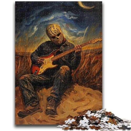 Gitarre Spielen unter den Sternen Puzzle für Teenager, 1000 Teile, dekomprimierendes intellektuelles Lernspielzeug, Lernspiel für Geburtstag, Weihnachten, 26x38cm von ZKYUBEK