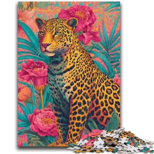 Goldenes Leoparden-Puzzle für Teenager, 1000 Teile, herausforderndes Spiel und Familienspiel, Geburtstagsgeschenk, Geschenke, Wandkunst, 50x75cm von ZKYUBEK