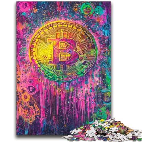 Graffiti-Bitcoin-Puzzle für Erwachsene, 1000 Teile, geeignet für Kinder ab 14 Jahren, verbessert das Gedächtnis, Geschenkideen, 50x75cm von ZKYUBEK