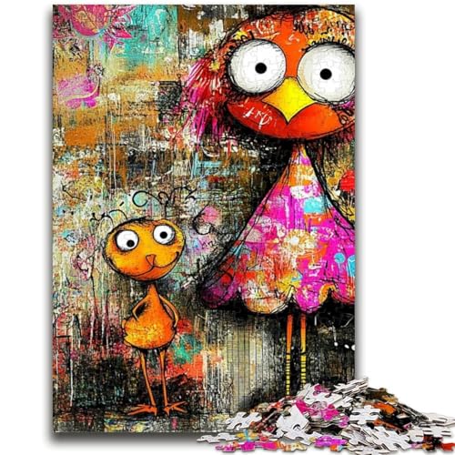 Graffiti-Mädchen-Puzzle für Erwachsene, 1000 Teile, lustige Spiele, Wanddekoration, einzigartige Geburtstags, 50x75cm von ZKYUBEK