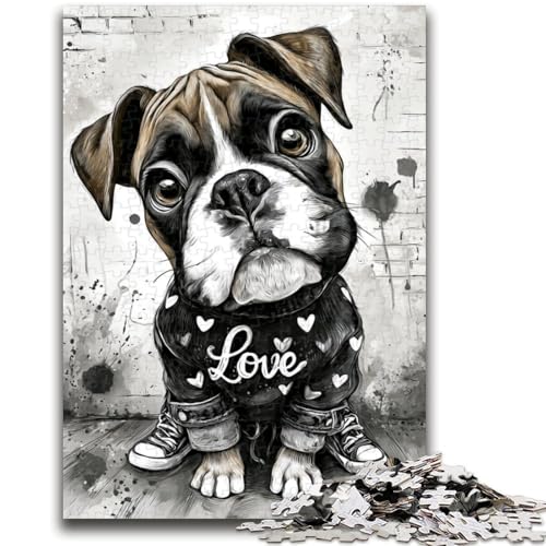Happy Boxer Puppy Puzzles für Erwachsene 1000, Familienunterhaltungsspielzeug ganze Familie 50x75cm Happy Boxer Puppy Puzzles für Erwachsene 1000, Familienunterhaltungsspielzeug ganze Familie 50x75cm von ZKYUBEK