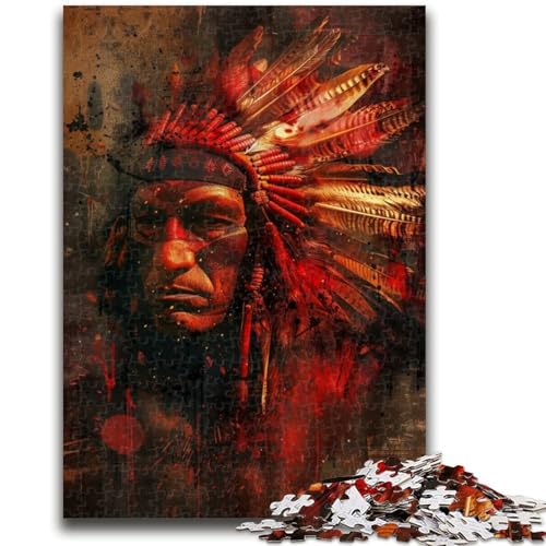 Indianer-Puzzle, 1000 Teile, für Erwachsene und Jugendliche, anspruchsvolles Spiel und Familienspiel, Eltern-Kind-Interaktion, 50x75cm von ZKYUBEK