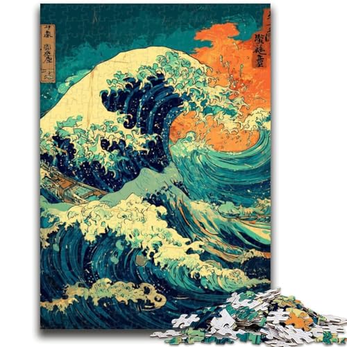 Japanische Wellen-Puzzles für Teenager, 1000 Teile, anspruchsvolles Spiel und Lernspiel für die ganze Familie zum Geburtstag, Weihnachten, 50x75cm von ZKYUBEK