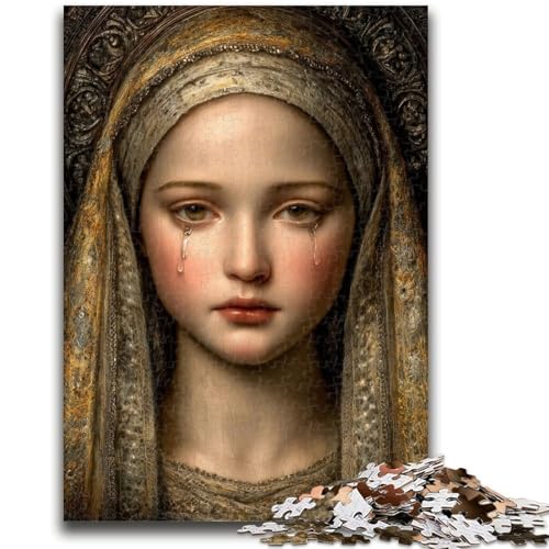 Jungfrau Maria Kunst-Puzzle für Teenager, 1000 Teile, anspruchsvolles Spiel und Familienspiel, Lernspiel für Geburtstag, Weihnachten, 50x75cm von ZKYUBEK