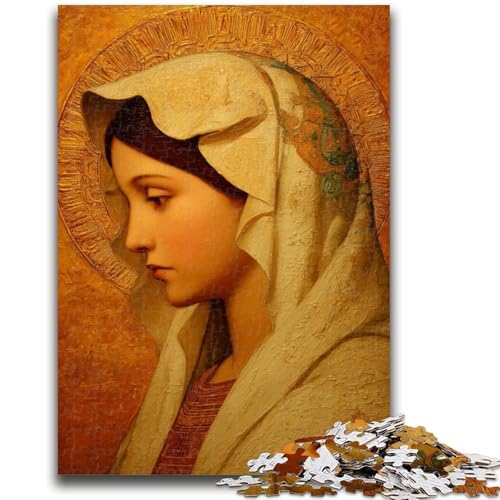 Jungfrau Maria Puzzle für Erwachsene 1000 Teile, lustige Spiele, Wanddekoration, einzigartige Geburtstags, 26x38cm von ZKYUBEK