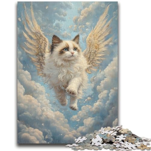 Katze mit Flügeln Puzzle für Teenager 1000 Teile, anspruchsvolles Spiel und Familienspiel Lernspiel für Geburtstag, Weihnachten 50x75cm von ZKYUBEK