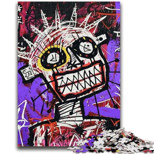 Kinderpuzzle im Basquiat-Stil, 1000 Teile, Geschenke für Erwachsene, Lernspiele, Heimdekoration, einzigartige Heimdekoration und Geschenke, 50x75cm von ZKYUBEK