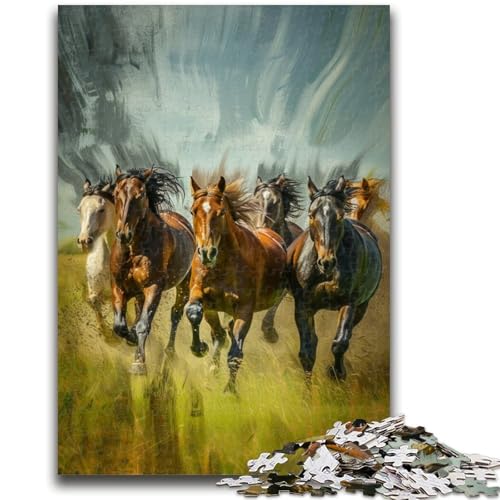 Laufende Pferde, 1000-teiliges Puzzle für Erwachsene und Jugendliche, Lernspielzeug, Familienspiele mit passendem Poster und Quizblatt, 50x75cm Laufende Pferde, 1000-teiliges Puzzle für Erwachsene und Jugendliche, Lernspielzeug, Familienspiele mit passendem Poster und Quizblatt, 50x75cm von ZKYUBEK