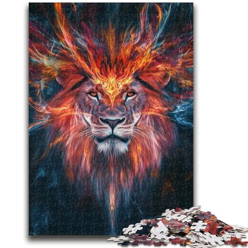 Lion Art Puzzles 1000 Teile für Teenager, Herausforderung der Gehirnintelligenz, süchtig machendes Spielzeug, Geburtstagsgeschenke für Kinder ab 14 Jahren, 50x75cm von ZKYUBEK