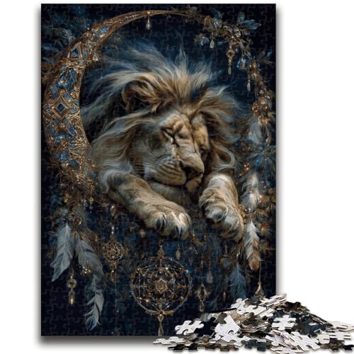 Löwen-Traumfänger-Puzzle für Teenager, 1000 Teile, anspruchsvolles Spiel und Lernspiel für die ganze Familie zum Geburtstag, Weihnachten, 26x38cm von ZKYUBEK