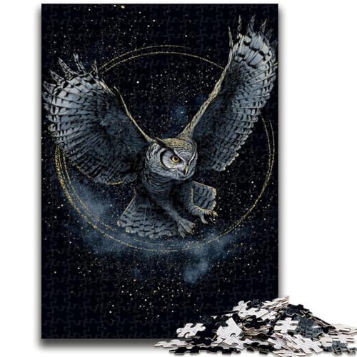Magische Eule, 1000-teiliges Puzzle, anspruchsvolles Spiel und Familienspiel mit passendem Poster und Quizblatt, 26x38cm von ZKYUBEK