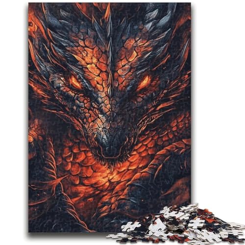 Magischer Drache, 1000-teiliges Puzzle für Erwachsene und Jugendliche, anspruchsvolles Spiel und Lernspiel für die ganze Familie zum Geburtstag, Weihnachten, 26x38cm von ZKYUBEK