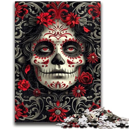 Mexikanischer Totenkopf, 1000 Teile, Puzzle für Erwachsene und Jugendliche, anspruchsvolles Spiel und Lernspiel für die ganze Familie zum Geburtstag, Weihnachten, 50x75cm von ZKYUBEK