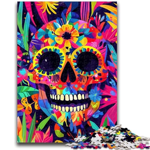 Mexikanisches Totenkopf-Puzzle für Teenager, 1000 Teile, herausforderndes Spiel und Familienspiel, Geburtstagsgeschenk, Geschenke, Wandkunst, 50x75cm von ZKYUBEK