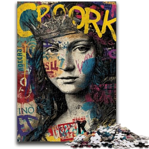 Mona Lisa ist EIN lustiges Puzzle für Erwachsene, 1000 Teile, Stressabbau, schwierige Herausforderung für die Heimdekoration für 14+, 50x75cm von ZKYUBEK