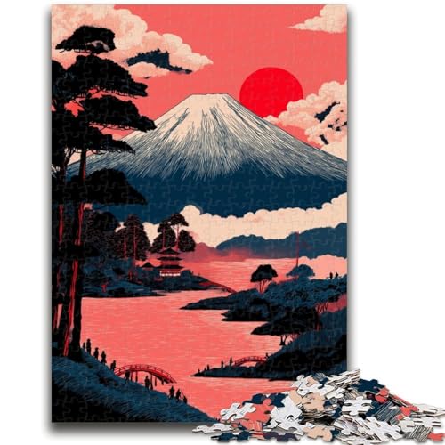 Mount Fuji 1000-teiliges Puzzle, anspruchsvolles Spiel und Familienspiel mit passendem Poster und Quizblatt, 50x75cm von ZKYUBEK