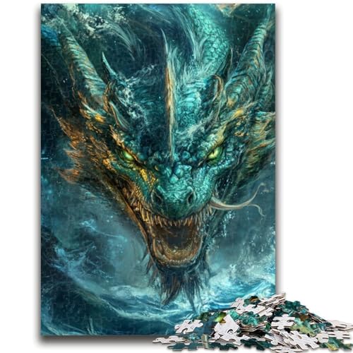 Mysteriöses Drachen-Puzzle für Teenager, 1000 Teile, anspruchsvolles Spiel und Lernspiel für die ganze Familie zum Geburtstag, Weihnachten, 50x75cm von ZKYUBEK