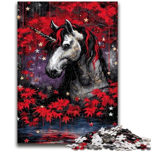 Mysteriöses Einhorn-Puzzle mit 1000 Teilen für Erwachsene und Jugendliche, anspruchsvolles Spiel und Lernspiel für die ganze Familie zum Geburtstag, Weihnachten, 50x75cm von ZKYUBEK