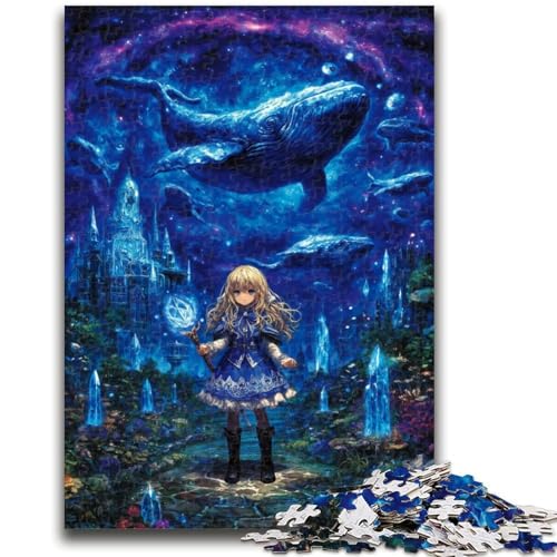 Mysteriöses Elfenmädchen, 1000-teiliges Puzzle, anspruchsvolles Spiel und Familienspiel mit passendem Poster und Quizblatt, 26x38cm von ZKYUBEK