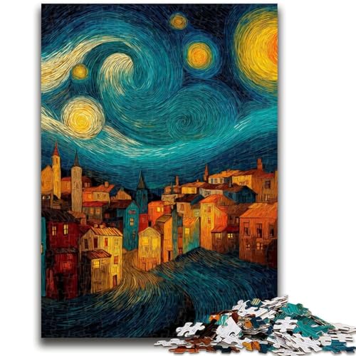 Nachthimmel-Puzzle mit 1000 Teilen für Jugendliche und Erwachsene, hilft dem Gehirn beim Trainieren süchtig machender Spielzeuge, um Geduld zu fördern, perfekte Dekoration, 50x75cm von ZKYUBEK