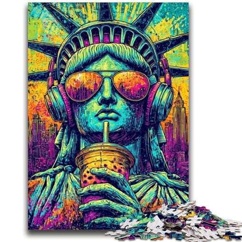 Pop-Art-Puzzle mit Freiheitsstatue, 1000 Teile, für Erwachsene, Spielzeug, Lernspiele, Stressabbau, Wichtelgeschenke für Kinder ab 14 Jahren, 50x75cm Pop-Art-Puzzle mit Freiheitsstatue, 1000 Teile, für Erwachsene, Spielzeug, Lernspiele, Stressabbau, Wichtelgeschenke für Kinder ab 14 Jahren, 50x75cm von ZKYUBEK