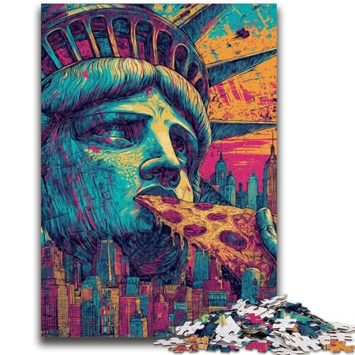 Pop-Art-Puzzle mit Freiheitsstatue für Teenager, 1000 Teile, anspruchsvolles Spiel und Lernspiel für die ganze Familie zum Geburtstag, Weihnachten, 50x75cm von ZKYUBEK