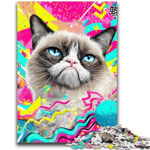 Psychedelisches Katzen-Puzzle für Teenager, 1000 Teile, anspruchsvolles Spiel und Familienspiel, Geburtstagsgeschenk, Geschenke, Wandkunst, 26x38cm Psychedelisches Katzen-Puzzle für Teenager, 1000 Teile, anspruchsvolles Spiel und Familienspiel, Geburtstagsgeschenk, Geschenke, Wandkunst, 26x38cm von ZKYUBEK