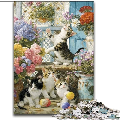 Puzzle „Kätzchen im Garten“, Holzpuzzle, 50x75cm, Denkspiel, interaktives Familienspiel, geeignet für Kinder ab 14 Jahren Puzzle „Kätzchen im Garten“, Holzpuzzle, 50x75cm, Denkspiel, interaktives Familienspiel, geeignet für Kinder ab 14 Jahren von ZKYUBEK