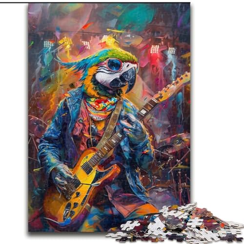 Puzzle „Papagei spielt Gitarre“, Papppuzzle für Erwachsene, 26x38cm, entspannende Unterhaltung, Heimdekoration von ZKYUBEK