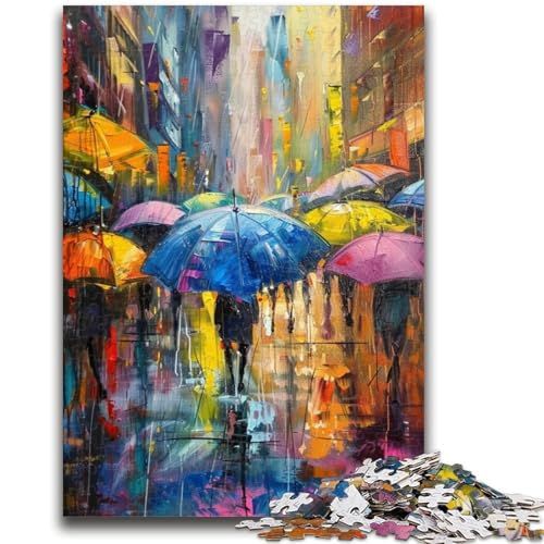 Puzzle „People in The Rain“, 1000 Teile, für Erwachsene und Jugendliche, anspruchsvoll zu vervollständigen, Aber lustig und humorvoll, Geburtstagsgeschenk, Geschenke, Wandkunst, 50x75cm von ZKYUBEK