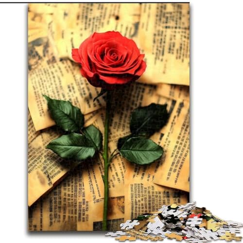 Puzzle „Rose im Buch“, Holzpuzzle, 26x38cm, Denkspiel, interaktives Familienspiel, geeignet für Kinder ab 14 Jahren Puzzle „Rose im Buch“, Holzpuzzle, 26x38cm, Denkspiel, interaktives Familienspiel, geeignet für Kinder ab 14 Jahren von ZKYUBEK